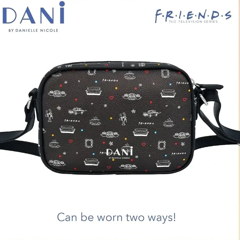 Friends Central Perk Logo Crossbody Black Bag Zip Top Closure by Daniele Nicole - Picture 1 of 16
